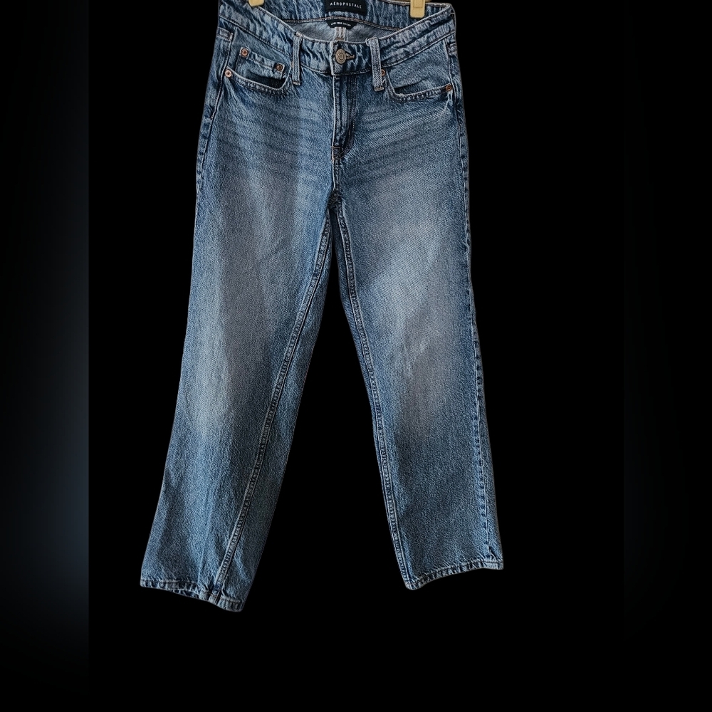 Aeropostle Womens Sz 0 Short Low Rise Baggy Distressed Jeans